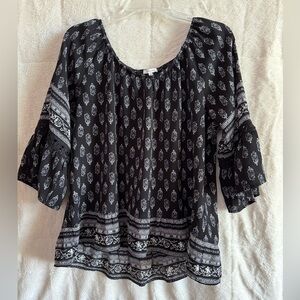 Maurices Black and White Patterned Top